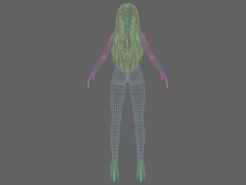 Young basic girl V33572 3D Model