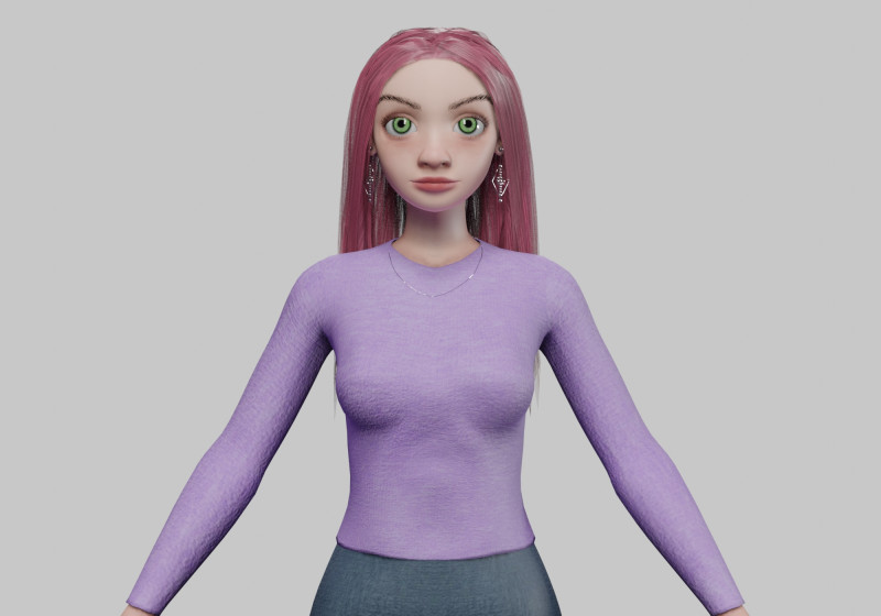 Young beautiful girl V31356 3D मॉडल .c4d .max .obj .3ds .fbx .stl .blend 