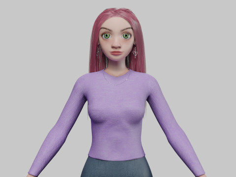 Young beautiful girl V31356 3D Model