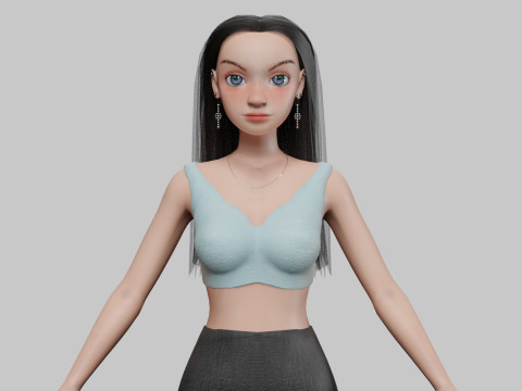 Young classic girl V27222 Modelo 3D