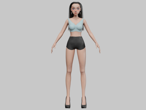 Young classic girl V27222 Model 3D