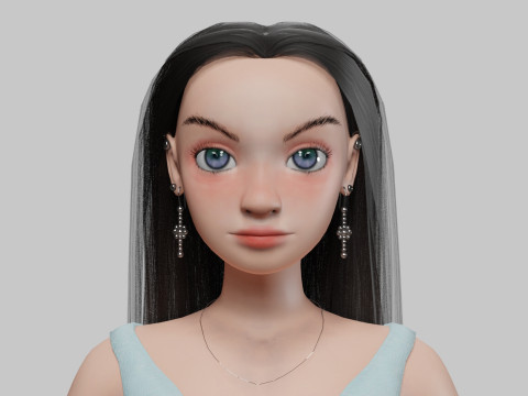 Young classic girl V27222 Model 3D