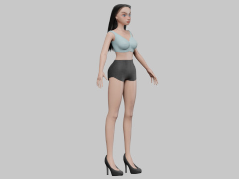 Young classic girl V27222 Model 3D