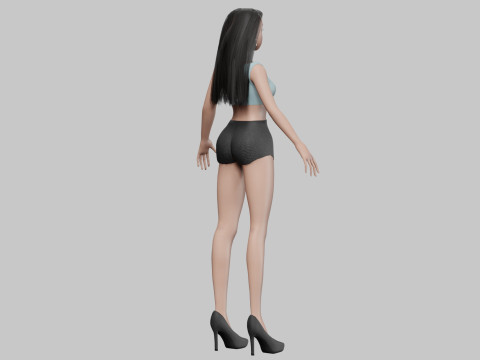 Young classic girl V27222 Model 3D