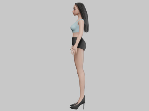 Young classic girl V27222 Model 3D