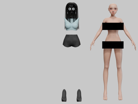 Young classic girl V27222 Model 3D