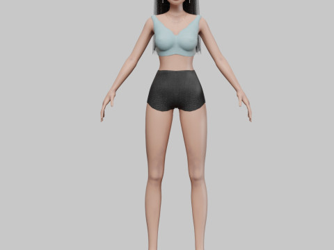 Young classic girl V27222 Model 3D