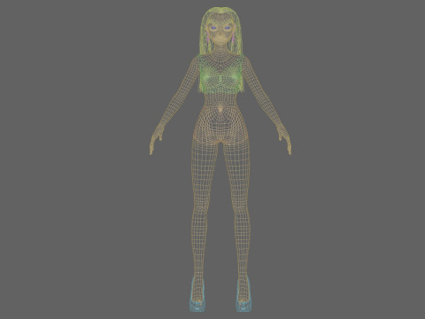 Young classic girl V27222 Model 3D