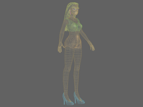 Young classic girl V27222 Model 3D