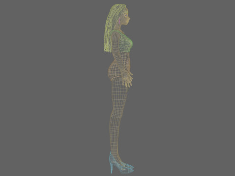 Young classic girl V27222 Model 3D