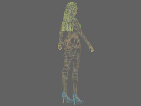 Young classic girl V27222 Model 3D