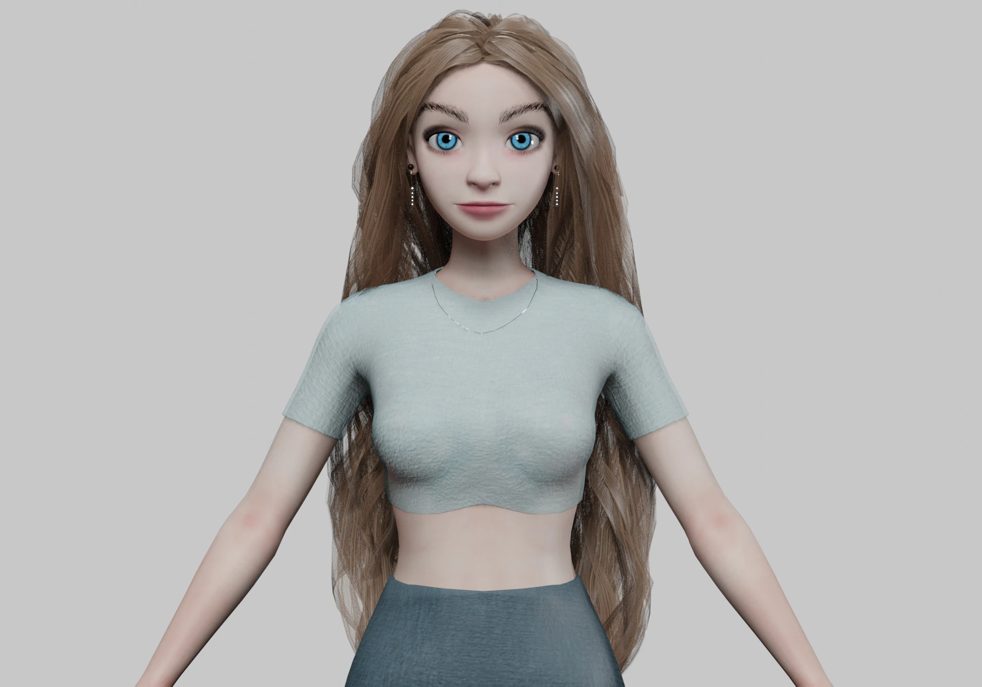 Young cute girl V36773 3D Model .c4d .max .obj .3ds .fbx .stl .blend 