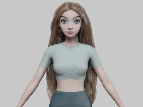 젊고 귀여운 소녀 V36773 3D 모델