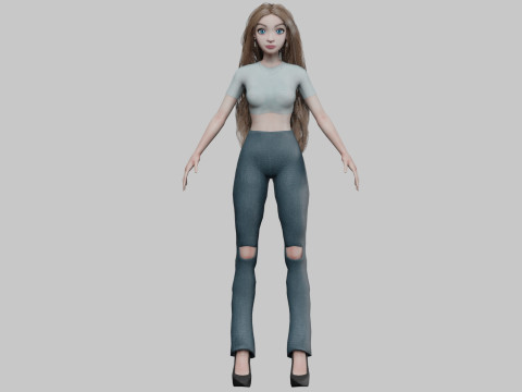 Young cute girl V36773 Model 3D