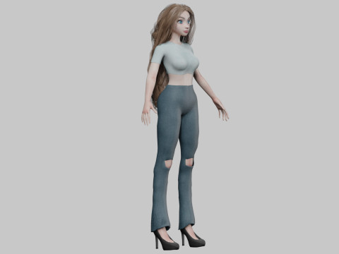 Young cute girl V36773 Model 3D