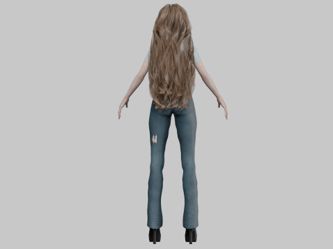Young cute girl V36773 Model 3D
