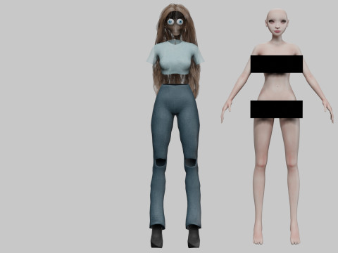 Young cute girl V36773 Model 3D