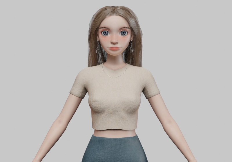 Young pretty girl V36272 3D Model .c4d .max .obj .3ds .fbx .stl .blend