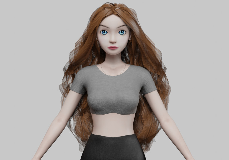 Young standard girl V34581 Model 3D .c4d .max .obj .3ds .fbx .stl .blend