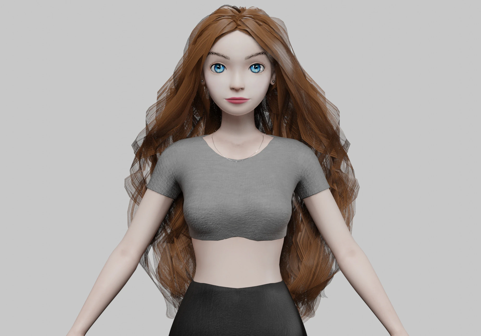 Young standard girl V34581 3D Model .c4d .max .obj .3ds .fbx .stl .blend 