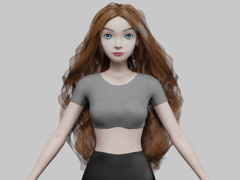 Young standard girl V34581 Modello 3D
