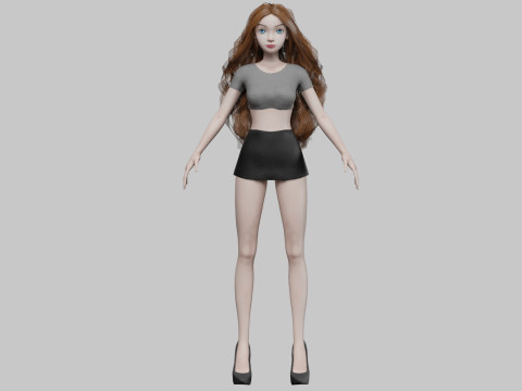 Young standard girl V34581 Model 3D