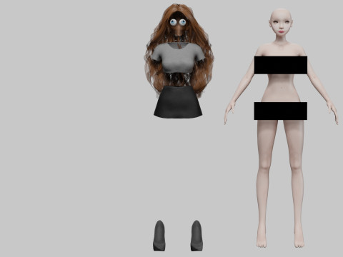 Young standard girl V34581 Model 3D