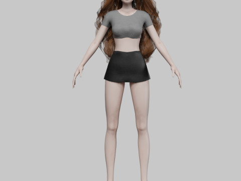 Young standard girl V34581 Model 3D