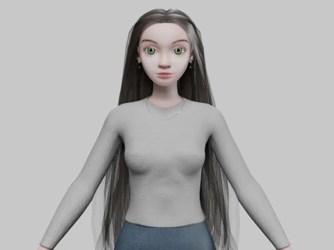 Giovane ragazza stilizzata V30443 Modello 3D