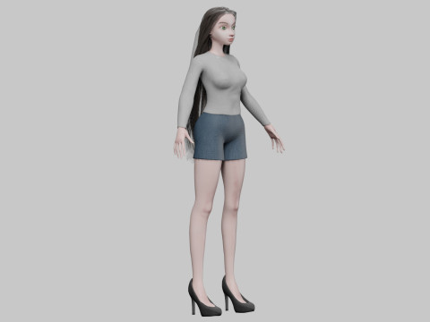 Young stylized girl V30443 3D Model