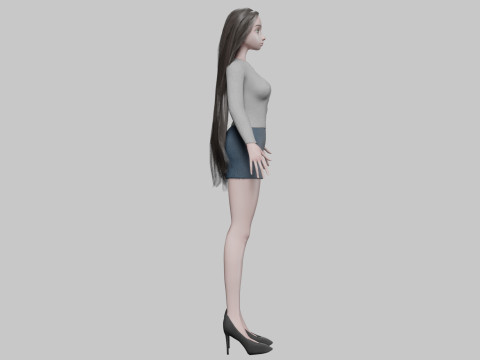 Young stylized girl V30443 3D Model