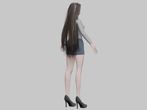 Young stylized girl V30443 3D Model