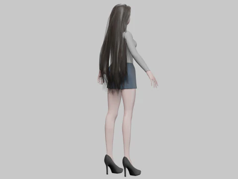 Young stylized girl V30443 3D Model