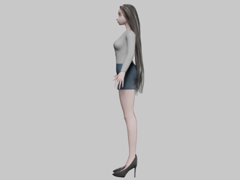 Young stylized girl V30443 3D Model