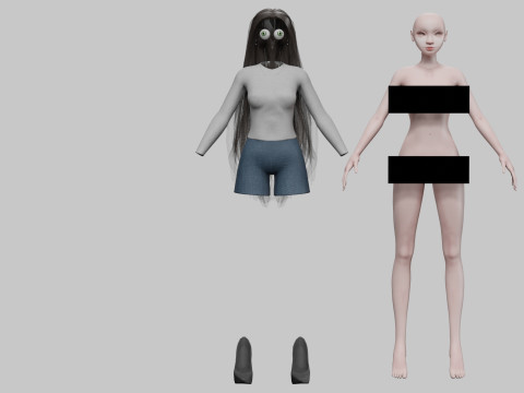 Young stylized girl V30443 3D Model