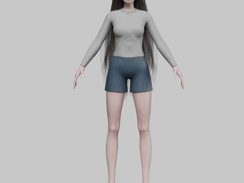 Young stylized girl V30443 3D Model