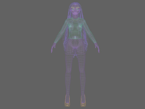 Young stylized girl V30443 3D Model