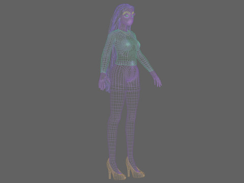 Young stylized girl V30443 3D Model