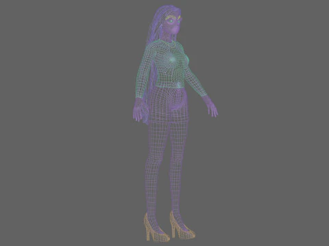 Young stylized girl V30443 3D Model