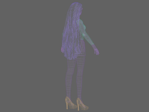 Young stylized girl V30443 3D Model