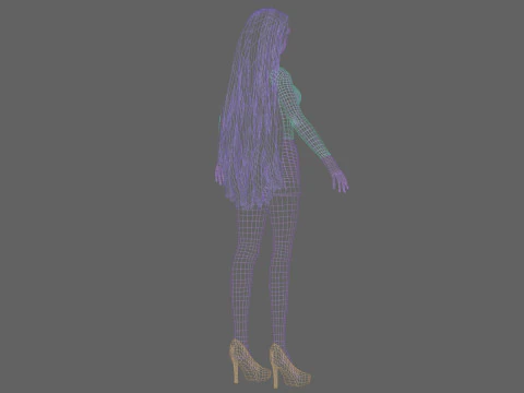 Young stylized girl V30443 3D Model