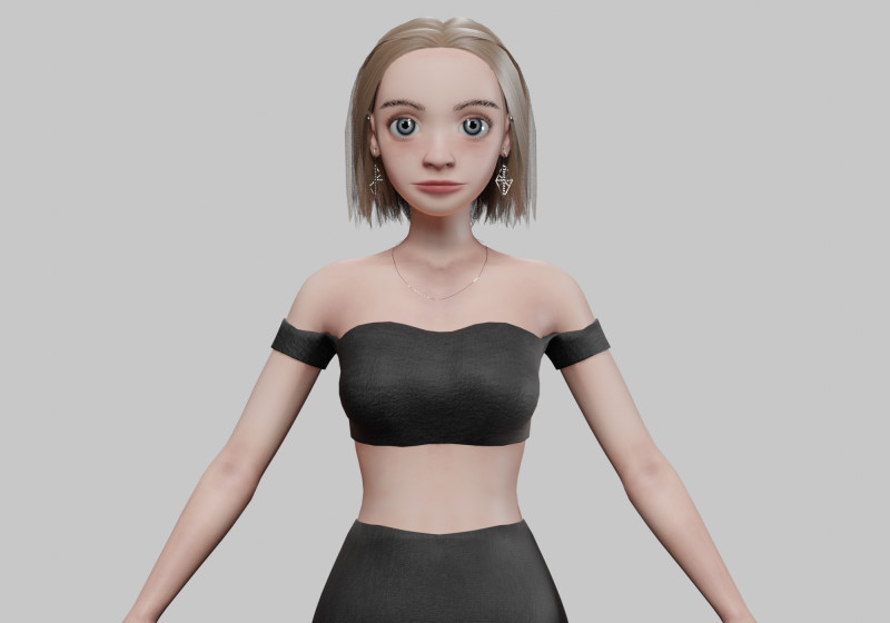 Young sweet girl V28467 Modelo 3D .c4d .max .obj .3ds .fbx .stl .blend 