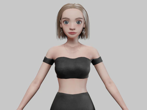 युवा प्यारी लड़की V28467 3D मॉडल