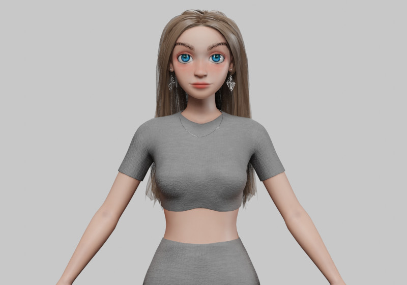 Young teen girl V34962 3D 模型 .c4d .max .obj .3ds .fbx .stl .blend 