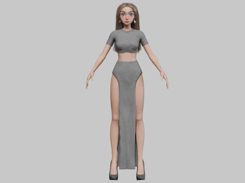 Young teen girl V34962 3D Model