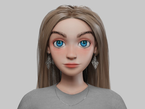 Young teen girl V34962 3D 模型