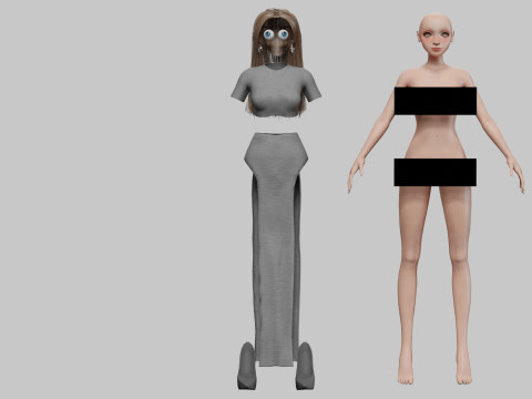 Young teen girl V34962 3D 模型
