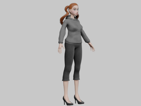 Basic cartoon girl V25936 3D Модель