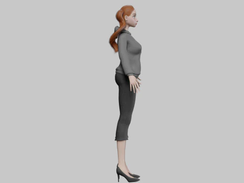 Basic cartoon girl V25936 3D Model