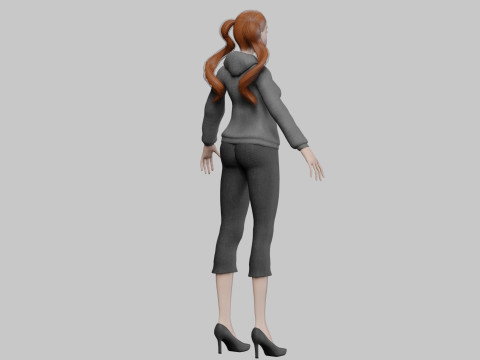 Basic cartoon girl V25936 3D Модель